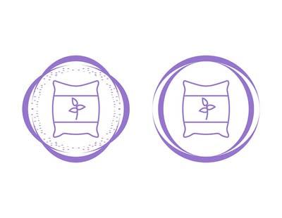 Purple icons signifying hypoallergenic pillows