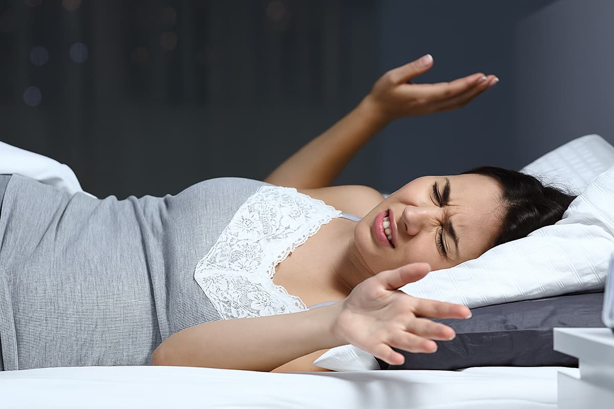 A woman distressed and enable to sleep