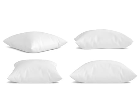 Different sizes of white pillows
