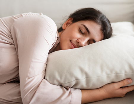 A woman sleeping peacefully.