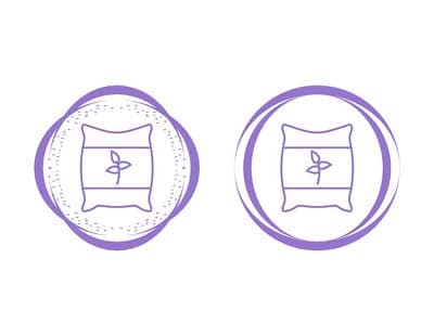 Purple icons signifying hypoallergenic pillows