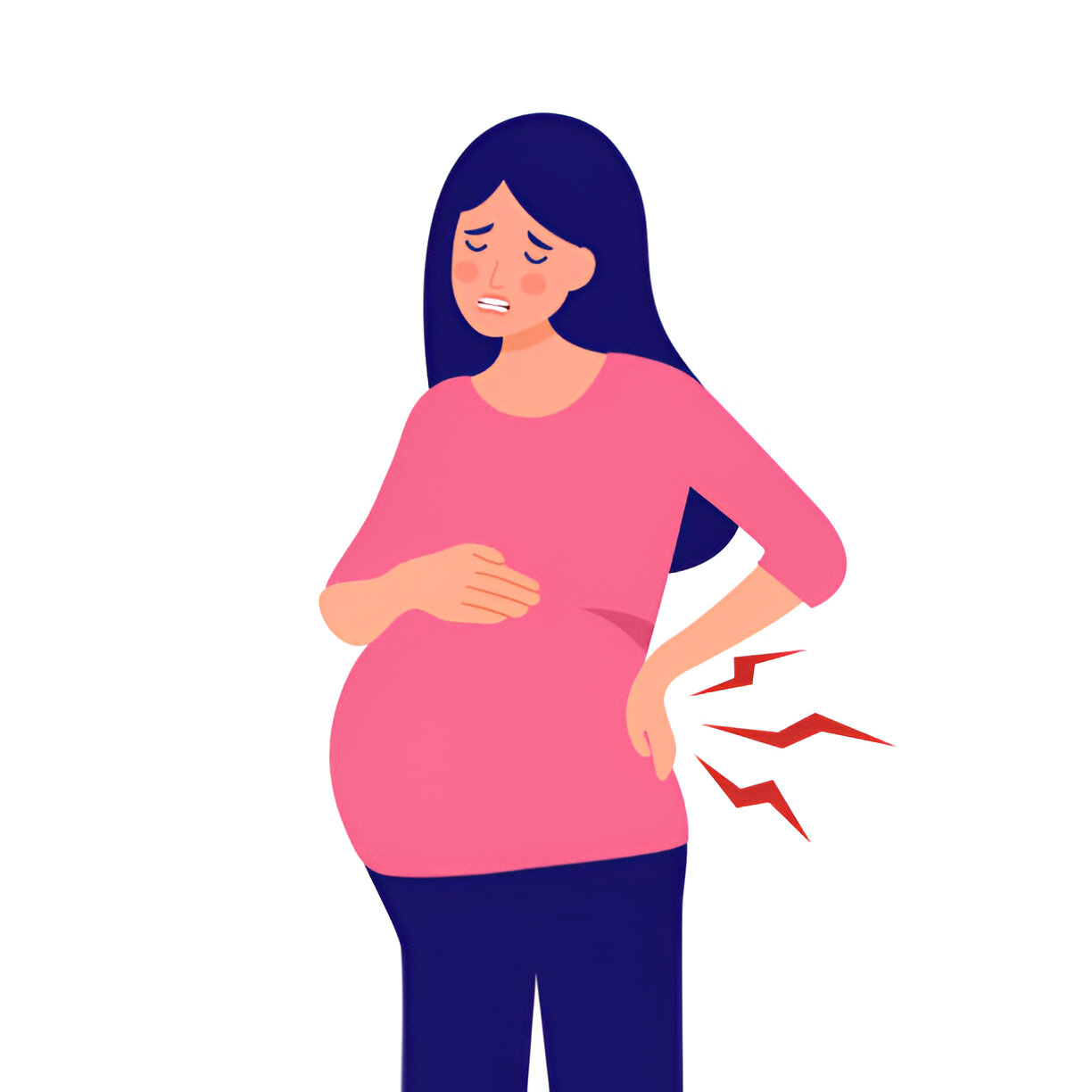 A pregnant woman experiencing back pain