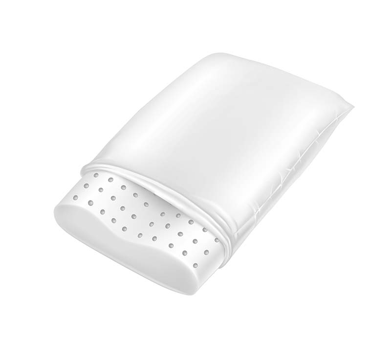 A white solid latex pillow