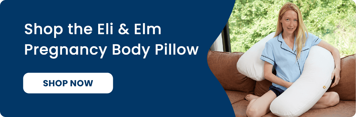 Photo and button to buy the Eli & Elm Pregnancy Body Pillow.