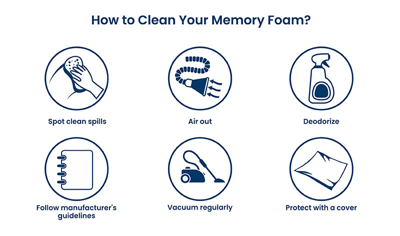 Tips for effectively cleaning your memory foam pillows and mattresses