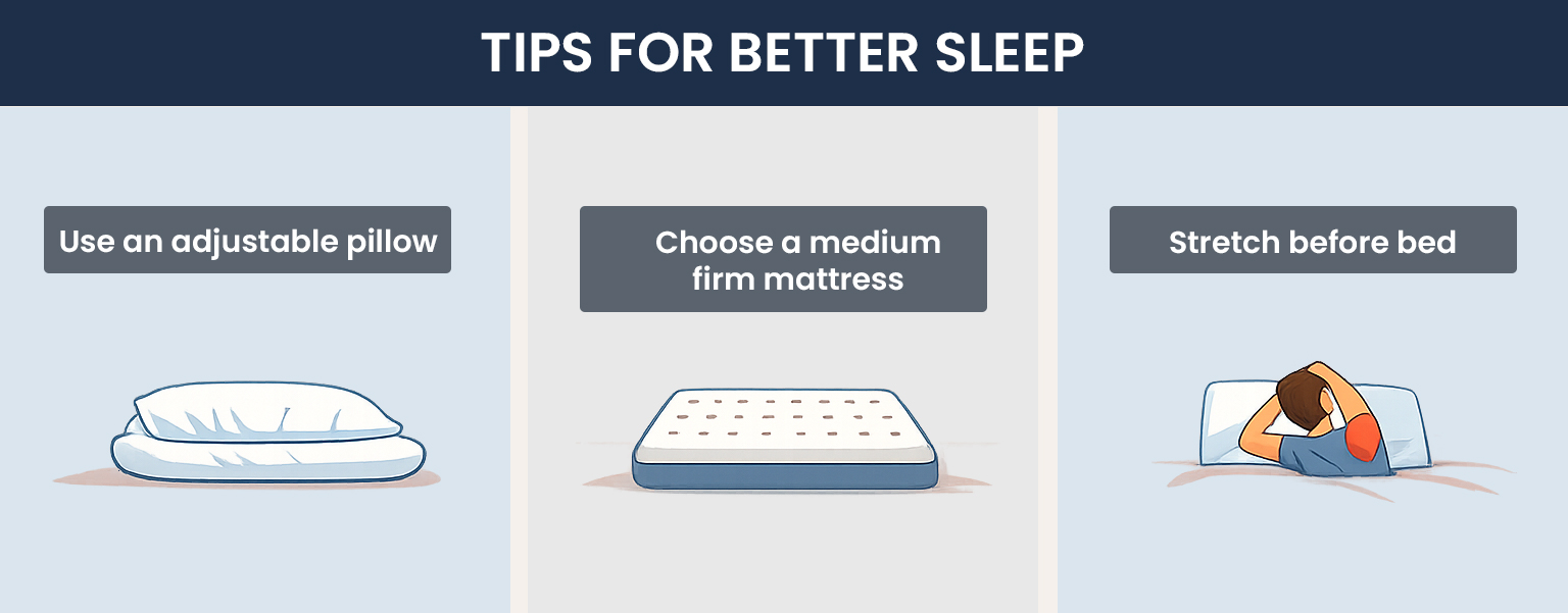 Tips to sleep better and reduce shoulder pain.