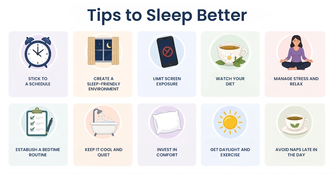 Tips to sleep better.